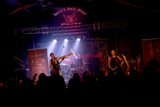 Die Band AlleHackbar tritt bei Harry’s Full Metal Party auf.  Fotos: Roller Foto: Schwarzwälder Bote