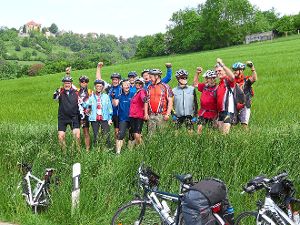 Auf dem Jagsttalradweg unterwegs war eine Radlergruppe des Wandervereins Owingen.  Foto: Müller Foto: Schwarzwälder-Bote