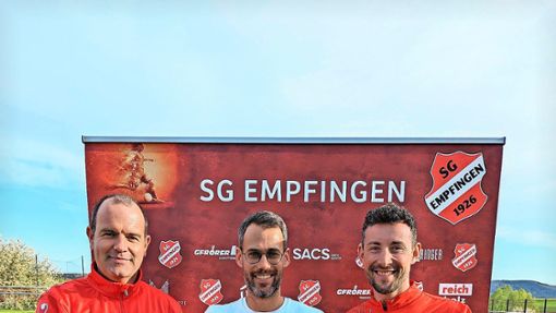 Freude auf allen Seiten: Alexander Eberhart, Kevin Fritz und Daniel Seemann (von links) Foto: Denis Weing