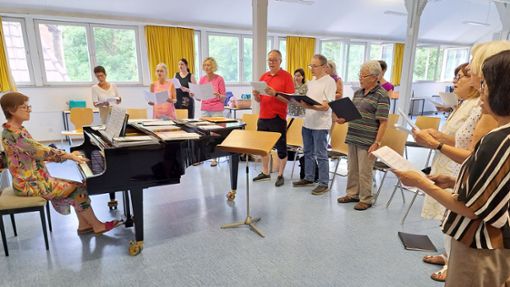 Der Gesangverein Frohsinn Oberndorf  bei der Probe Foto: Rückert