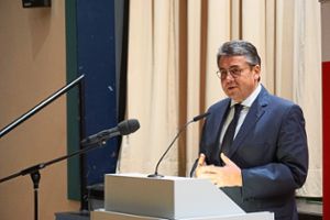 Außenminister Sigmar Gabriel sprach in Hechingen. Foto: Stopper