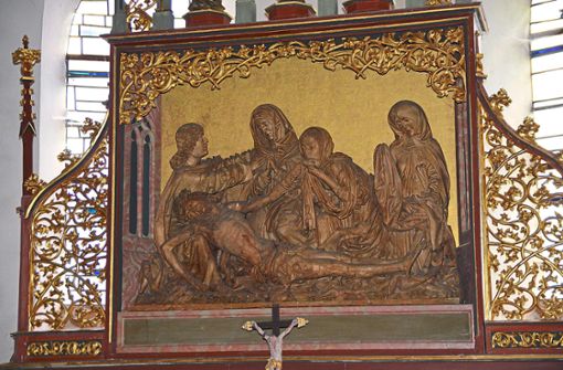 Die Falkensteiner Beweinung, eine zu Beginn des 16. Jahrhunderts entstandene Plastik der Grablege Christi, ist kunstgeschichtlich von hohem Rang. Foto: Fritsche