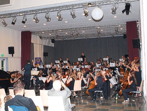 Das Jugendsinfonieorchester Altensteig spielte in der Trinkhalle Werke von Antonín Dvorák und George Gershwin.   Foto: Ziegelbauer Foto: Schwarzwälder-Bote