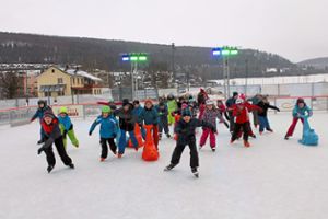 Die Kinder toben sich beim Eislaufen aus. Auch für die Blumberger Einwohner ist die Einbahn zum Renner geworden.  Foto: Baltzer Foto: Schwarzwälder Bote