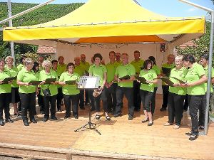 Der Gesangverein  Eintracht  singt in Durbach-Lautenbach erstmals bei einem Hoffest und erhält  viel Beifall.   Foto: Suttheimer Foto: Schwarzwälder-Bote