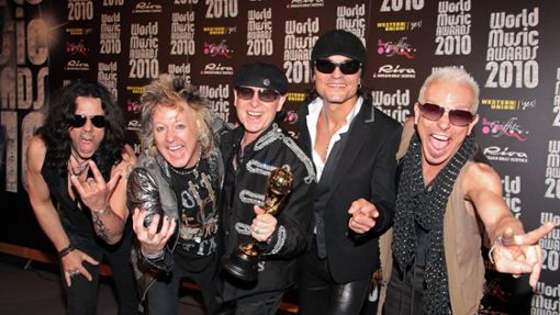 Die Scorpions bei der Verleihung der World Music Awards 2010 im Sporting Club in Monte Carlo (Archivfoto). Foto: IMAGO/ABACAPRESS/IMAGO/Piovanotto Marco/ABACA