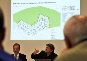 Bürgermeister Ulrich Bünger und Planer Thomas Sippel (rechts) stellten das  Baugebiet vor. Foto: Martin Bernklau Foto: Schwarzwälder-Bote