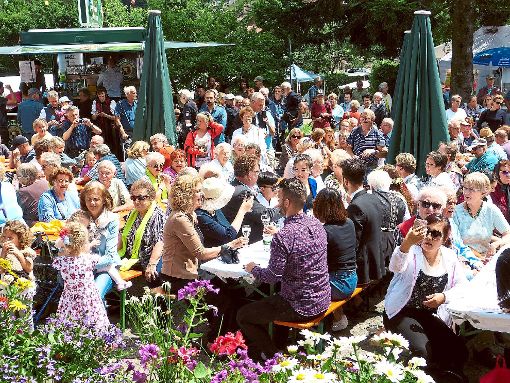 Schon zur Eröffnung des Heidelbeerfestes in Enzklösterle am Samstagnachmittag hatten sich zahlreiche Gäste eingefunden. Foto: Zielgelbauer