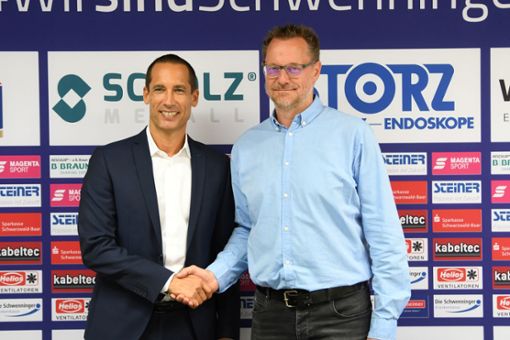 Christoph Sandner (links) ist neuer Geschäftsführer bei den Wild Wings.  Foto: Morat