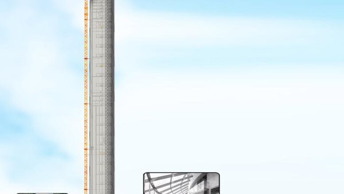 Test-Turm: Treppen führen 90 Meter in die Höhe