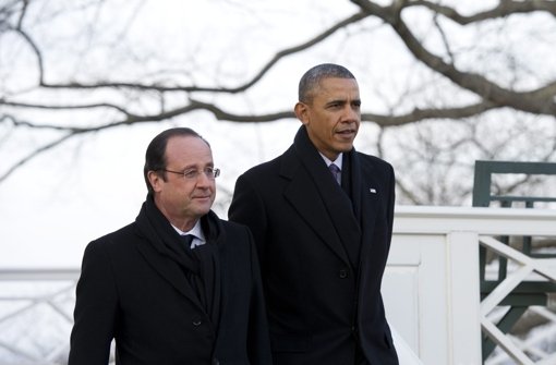 Spionieren unter Freunden: Frankreichs Staatspräsident François Hollande (links) und US-Präsident Barack Obama Foto: dpa
