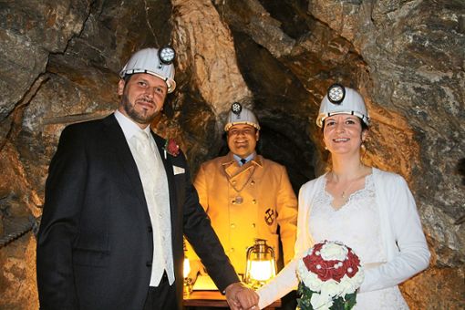 Außergewöhnlicher Ort für eine Trauung: Geheiratet wurde in der Grube Wenzel in Oberwolfach. Foto: Beule