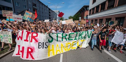 In Freiburg nehmen fast 20.000 Demonstranten teil. Foto: dpa