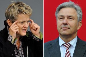 Renate Künast, Fraktionschefin der Grünen, will den Regierenden Bügermeister von Berlin, Klaus Wowereit (SPD), ablösen  Foto: dpa